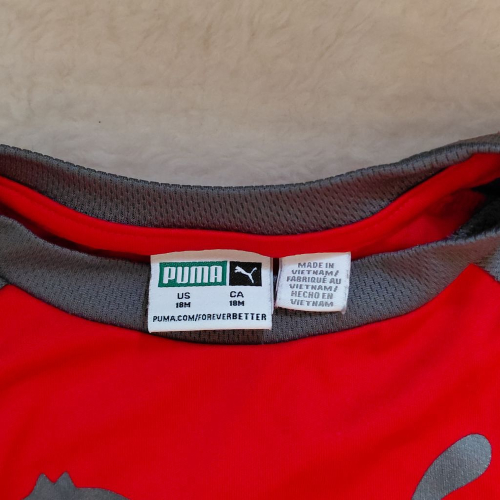 Baby PUMA Red & Grey Short Sleeve Tee 18 Months - Picture 3 of 3